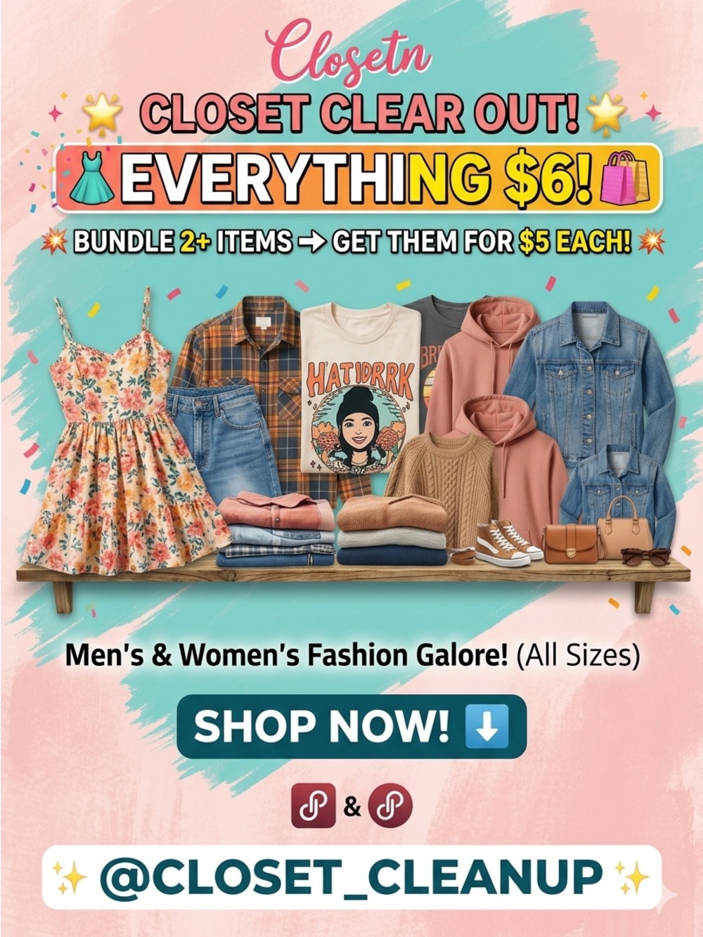 🎈🎈Closet clear out price marked to $6  time is running out.🍾🎉🙏